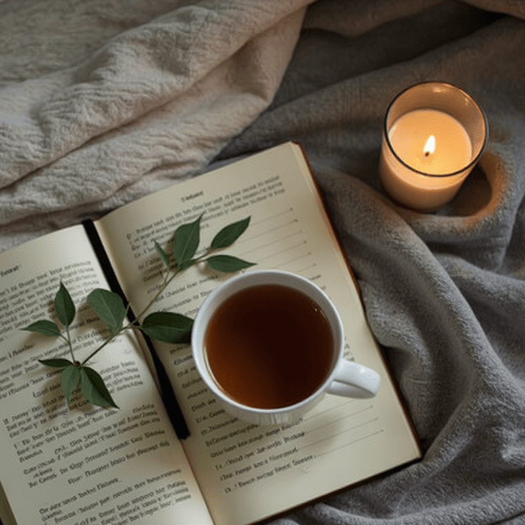 Cup of tea on the book