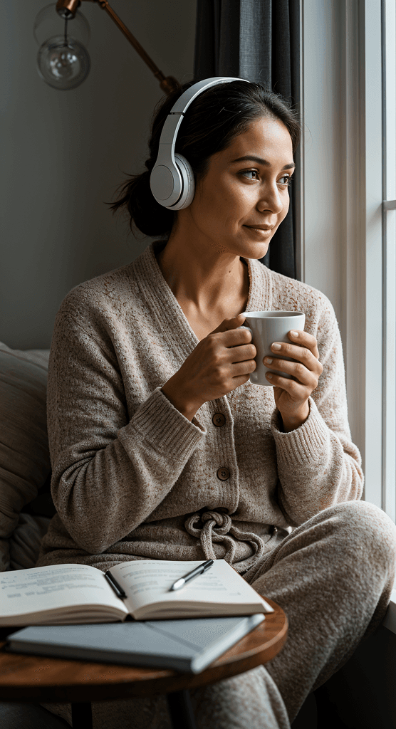 Woman in headphones
