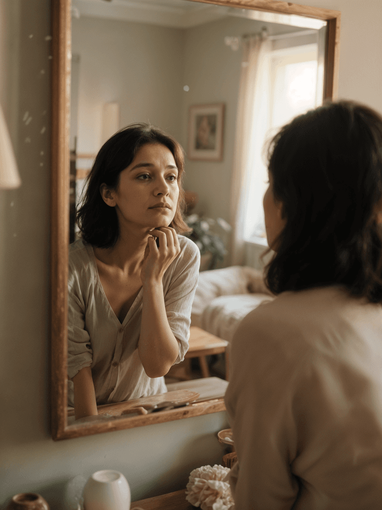 Woman in reflection
