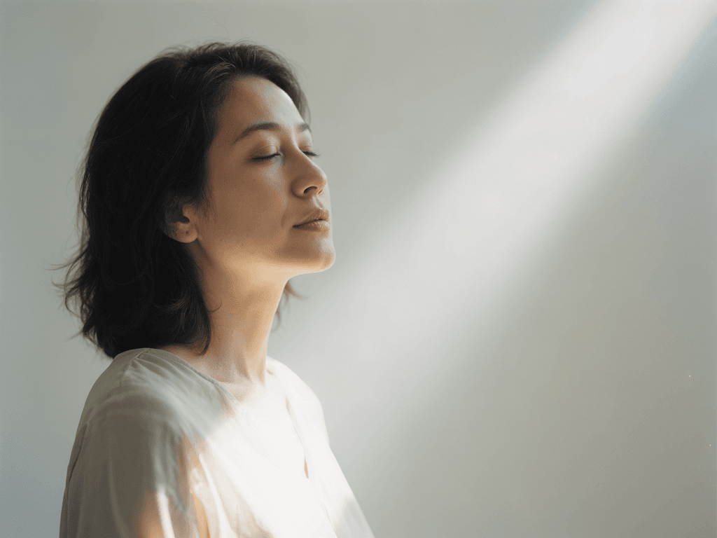 Woman with closed eyes